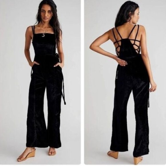 NWOT Free People 90's Forever Overalls black - Picture 2 of 8
